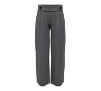 JDY Jdygeggo New Long Pant JRS Noos - Pantalón Plisado para Mujer, Medium Grey Melange/Detail:Black Buttons, L / 32L