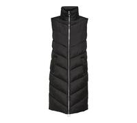 JDY Finno New Noos-Abrigo Largo Acolchado Chaleco, Cremallera Negra y Plateada, S para Mujer