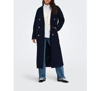 jdy Gabardina de mujer larga con cuello solapa y cinturón. Azul marino 42 (XL)