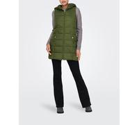 jdy jdy - Chaleco acolchado de mujer con capucha. Verde militar Talla 34