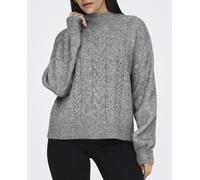 jdy jdy - Jersey de mujer de manga larga y cuello perkins. Gris Talla 40