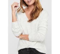 jdy jdy - Jersey de mujer de punto con cuello de pico. Blanco Talla 40