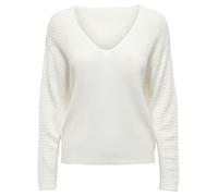 jdy jdy - Jersey de mujer de punto de manga larga y cuello pico. Crema Talla 34