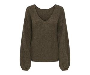 JdY Jdydinea Dine L/S Reversible Pullov. Knt Noos, Shitake, L para Mujer