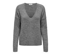 JDY JDYELANORA L/S V-Neck PULLO. KNT Noos suéter de Punto, Gris Oscuro, L para Mujer