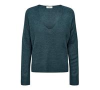 JdY JDYELANORA L/S V-Neck PULLO. KNT Noos suéter de Punto, Atlantic Deep/Detail:Melange, S para Mujer