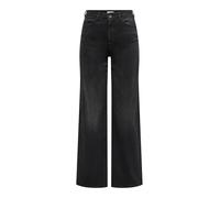 JDY Jdyfelina-Fina HW Wide Blk Jeansdnm Noos, Black Denim, XL / 30L