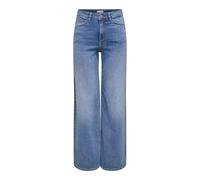 JdY Jdyfelina-Fina HW Wide Med Blue Dnm Noos Vaqueros de Corte Ancho, Medio De Mezclilla Azul, MW x 32L Mujeres