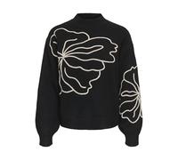 JdY Jdyjella L/S Flower Jersey KNT para Mujer, Negro, M
