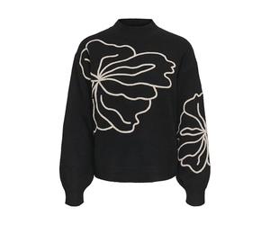 JdY Jdyjella L/S Flower Jersey KNT para Mujer, Negro, M