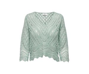 JDY Jdynew Sun 3/4 Cropped Pullover Knt Noos Camisa Crochet con Cuello en V Mujer (Pack de 1)