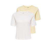 JdY Jdyrex Rex S/S Top 2-Pack Jrs Dia, Color Amarillo Pastel, L (Pack de 2) Mujeres