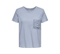 JdY Jdyselma Selma S/S Crochet Pocket Top Jrs, Soft Chambray, M Mujeres