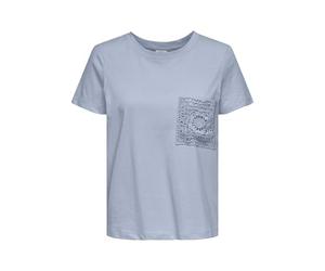 JdY Jdyselma Selma S/S Crochet Pocket Top Jrs, Soft Chambray, M Mujeres