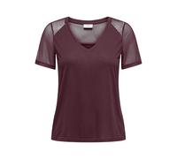 JdY Jdystinne Stinne S/S Stripe Mesh Top Jrs, Pancarta de Color marrón, M Mujeres