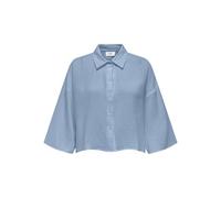 JdY Jdytheis Life Crop Shirt Wvn Noos Corte Regular con Cuello Camisa Y Mangas 3/4, Soft Chambray, S Mujeres