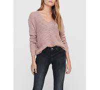 jdy Jersey de mujer de manga larga y cuello ligeramente de pico. Rosa claro 36 (S)