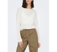 jdy Jersey de mujer de punto de manga larga y cuello pico. Crema 40 (L)