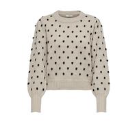 JdY Jersey de Punto para Mujer Jdysigrid Life L/S On Puff Pull KNT Noos, Cement/Detalle: w. Black Dots, M