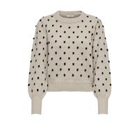 JdY Jersey de Punto para Mujer Jdysigrid Life L/S On Puff Pull KNT Noos, Cement/Detalle: w. Black Dots, L