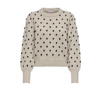 JdY Jersey de Punto para Mujer Jdysigrid Life L/S On Puff Pull KNT Noos, Cement/Detalle: w. Black Dots, XL
