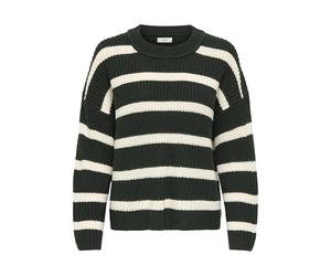 JDY Jersey Holgado a Rayas Cuello Redondo Manga Larga suéter Tejido básico Informal JDYJUSTY, Color:Negro-2, Talla:M