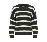JDY Jersey Holgado a Rayas Cuello Redondo Manga Larga suéter Tejido básico Informal JDYJUSTY, Color:Negro-2, Talla:M