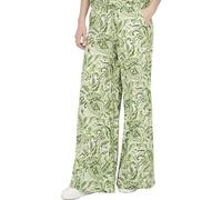 JDY Life Palazzo - Pantalón fluido estampado verde/blanco, verde, M