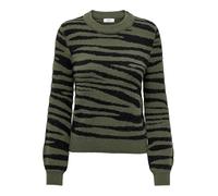 JdY Lorraine Animal L/S Jersey Knt Noos Punto, Kalamata/Detail:Black Zebra Stripes, L para Mujer