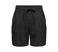 JDY Mujer Pantalones Cortos Cintura Alta Holgado Cintura elástica cordón Bolsillos Laterales, Color:Negro-3, Talla:XL