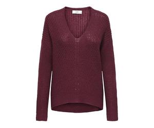 Jdy New Megan L/S Jersey KNT Noos, Rojo Oscuro, S