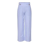 JDY Pantalón Culotte de Mujer con Estampado a Rayas y Cintura Elástica, Color:Azul, Talla:L / 32L, Largo de la Pierna:L32