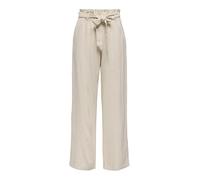 JdY Pantalón de Mujer Jdysay MW Linen Belt Pant WVN Noos Holgado, Avena, 38