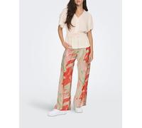 jdy Pantalón de mujer largo y estampado. Salmón 36/S