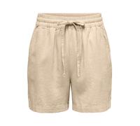 JdY Pantalones Cortos de Mujer Jdysay HW Linen String WVN Noos, Oatmeal/Detalle: Melange, S