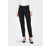 JDY Pantalón slim con volante en la cintura. Color Negro
