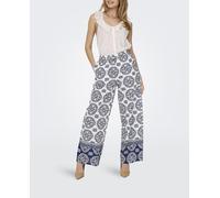 jdy Pantalones anchos estampados y con elástico en la cintura. Blanco 38 (M)
