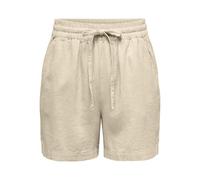 JdY Pantalones Cortos de Mujer Jdysay HW Linen String WVN Noos, Oatmeal/Detalle: Melange, S
