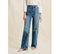 jdy Pantalones de mujer vaqueros anchos de tiro alto. Azul 32/XS