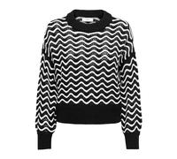 JdY Rita L/S Short Struc Pull Knt Noos Jersey de Punto, Negro/Detalle: patrón de zig Zag, L para Mujer