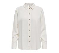 JdY Say L/S Camiseta Holgada de Lino WVN Noos, Blanco Nieve., XL