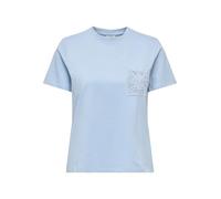 JdY Selma S/S Crochet Pocket Top JRS, Soft Chambray, XL