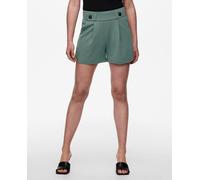 jdy Short de mujer con cintura elástica y detalle de botones. Verde 38 (M)