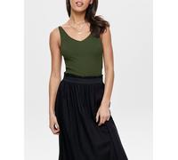 jdy Top de mujer de punto de tirantes. Verde pardo 36 (S)