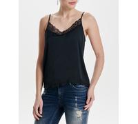 jdy Top de mujer de tirantes y detalles de encaje. Negro 34