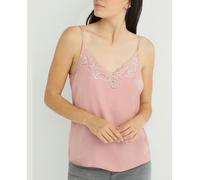 jdy Top de mujer de tirantes y detalles de encaje. Rosa claro 38