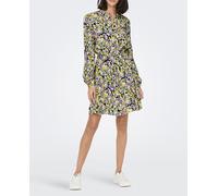 jdy Vestido corto camisero de manga larga y cinturón a juego. Negro 38 (M)