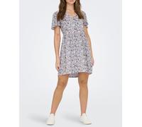 jdy Vestido corto de manga corta fluida y cuello de pico. Nude 34 (XS)