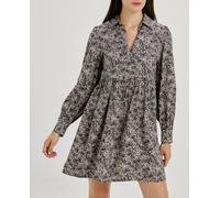 jdy Vestido corto estampado de manga larga. Gris oscuro 34 (XS)