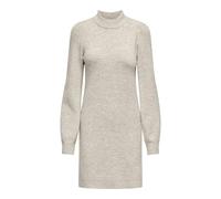 JDY Vestido de Punto Suelto de Mujer Cuello Alto Mangas voluminosas Cortas, Color:Gris-3, Talla:S